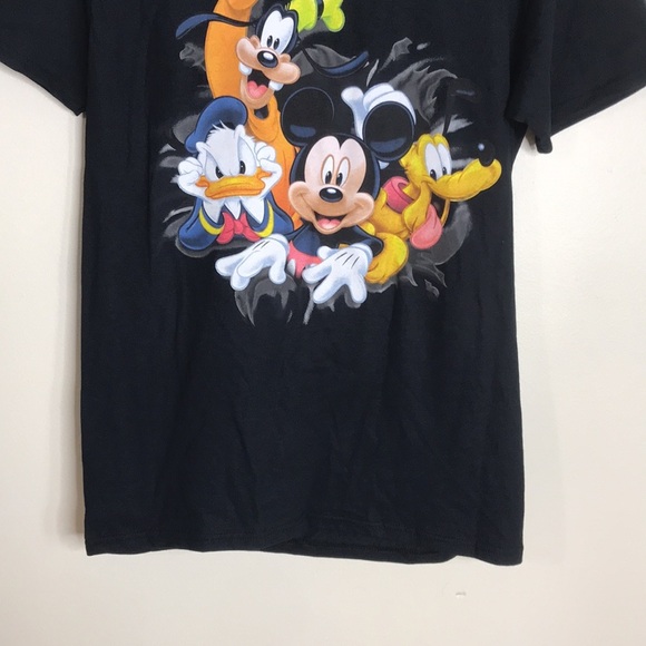 Disney Mickey and Friends Black Short SleeveT-Shirt wrap around print size S - Picture 5 of 10